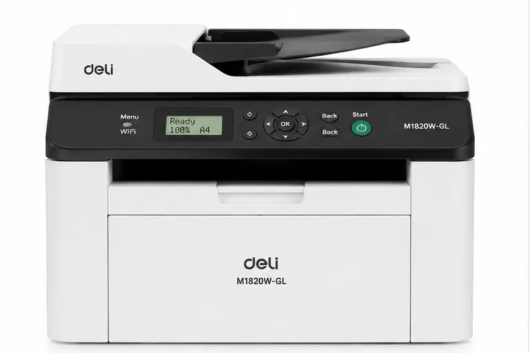 Deli Mono Laser Multi-function Printer, WiFi, Print/Copy/Scan, 20ppm الموديل: M1820W-GL